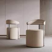 轻奢现代家用客厅大圆凳靠背洽谈卧室桌椅茶台凳椅梳妆凳子