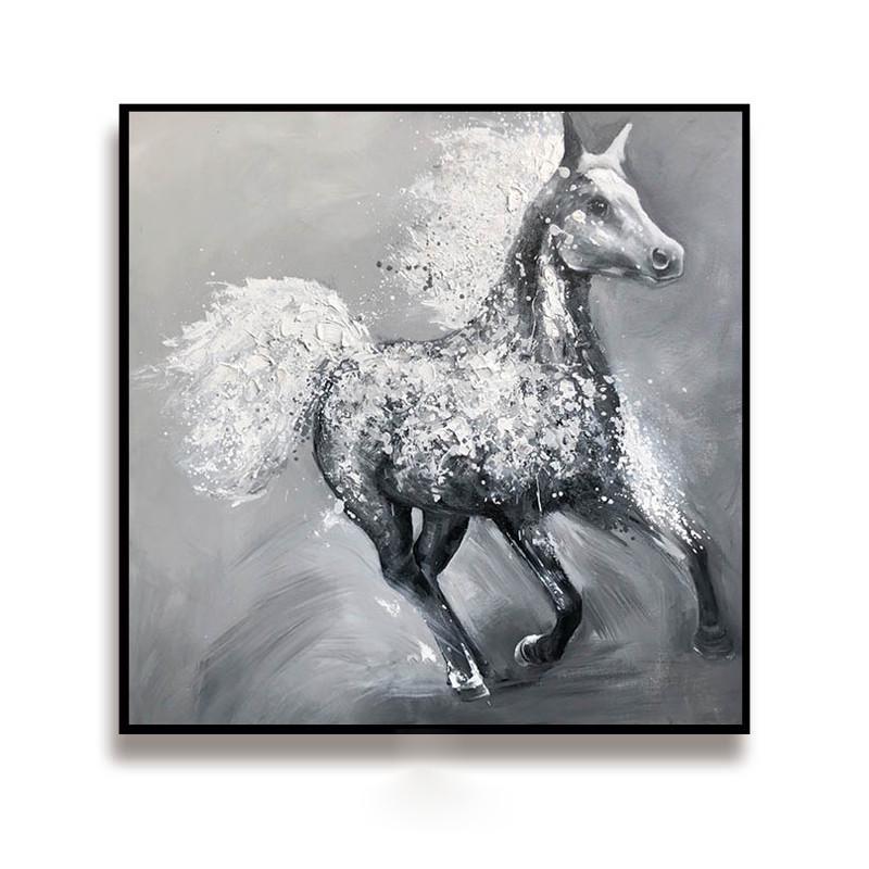 床头油画小孩儿童房玄关简约手绘装饰画卧室挂画动物抽象卡通现代图片