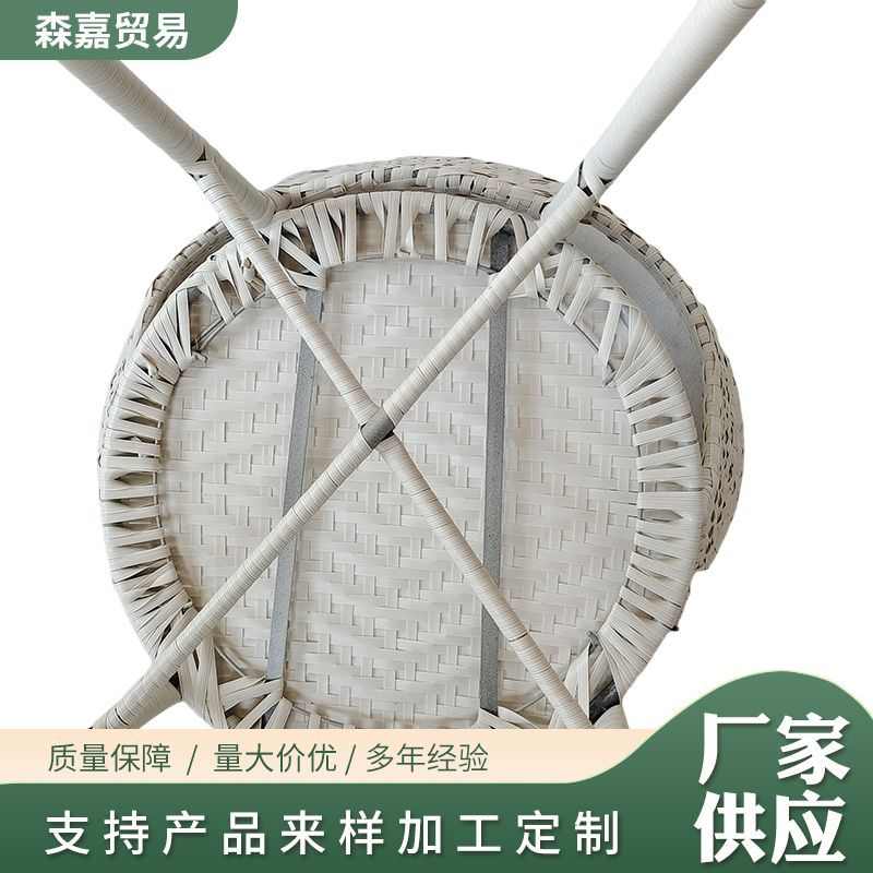 阳台外摆休闲茶椅 简约实用庭院小藤椅 室外露天单把藤椅露台