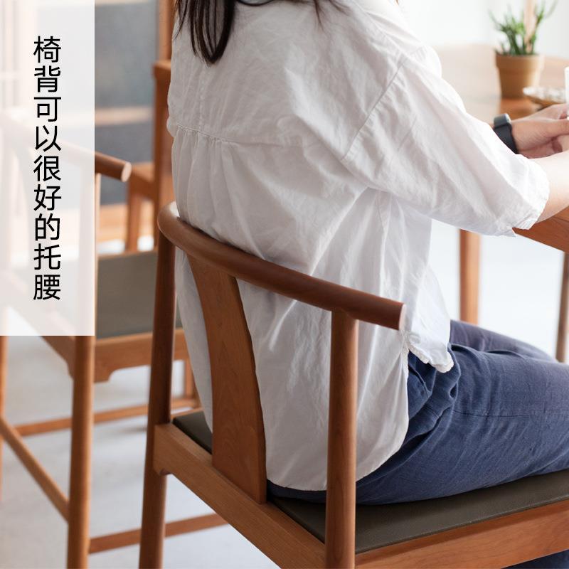 新中式黑胡桃木实木椅椅凳子餐椅牛角XDV家椅子靠背椅化妆用