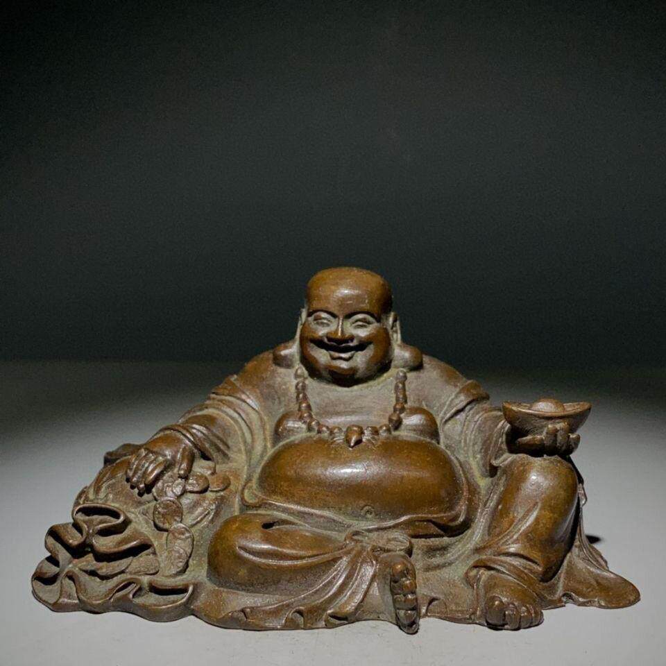 仿古弥勒佛像摆件大肚笑佛布袋佛家居装饰摆件