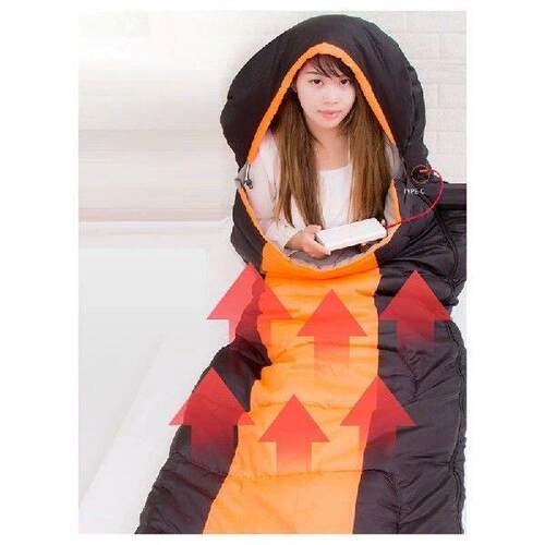 Electric Heated Sleeping Bag With Down Cotton Mat And