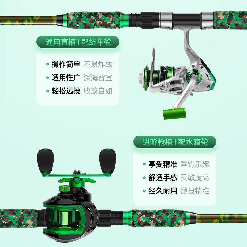 新款直销雷强竿套装碳素重雷轻雷打黑鱼竿枪直柄XH甩锚杆远投海钓