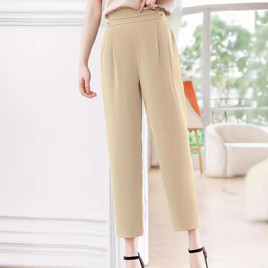 pants womens pants nine-point fit slim summer elastic tube