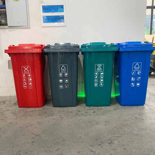 台州户外环卫带盖垃圾桶 大号240L可挂车环卫桶 加厚分类垃圾桶