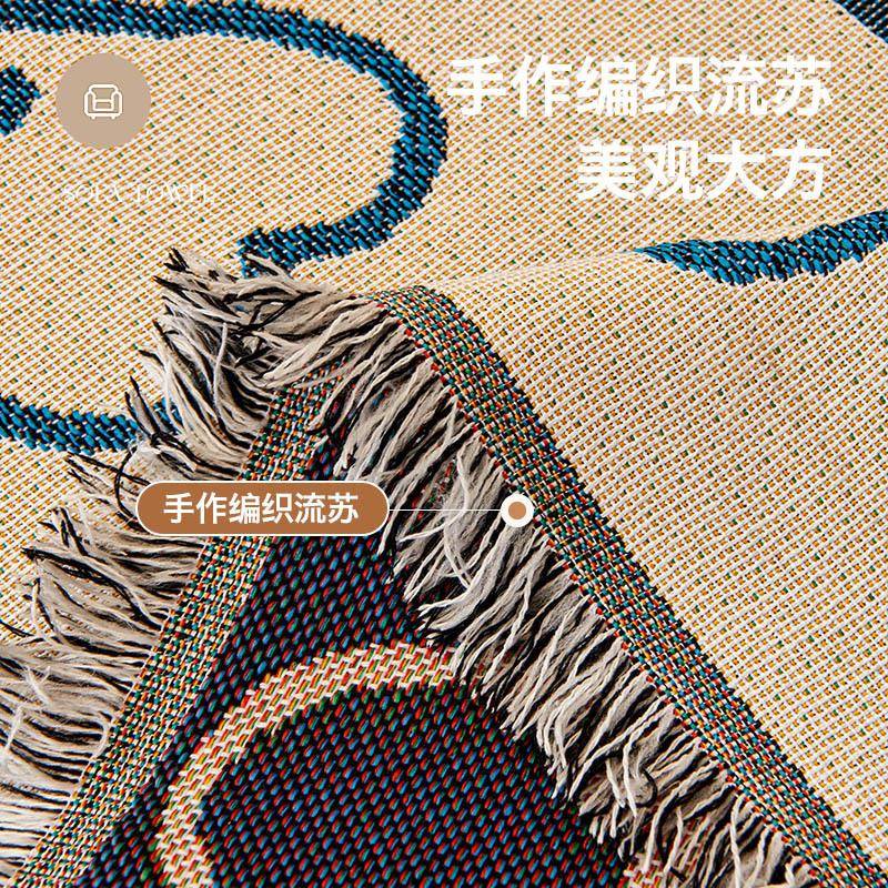 沙编制棉纱发全盖布双巾面可用用沙发季套沙发布四通沙发垫野餐垫