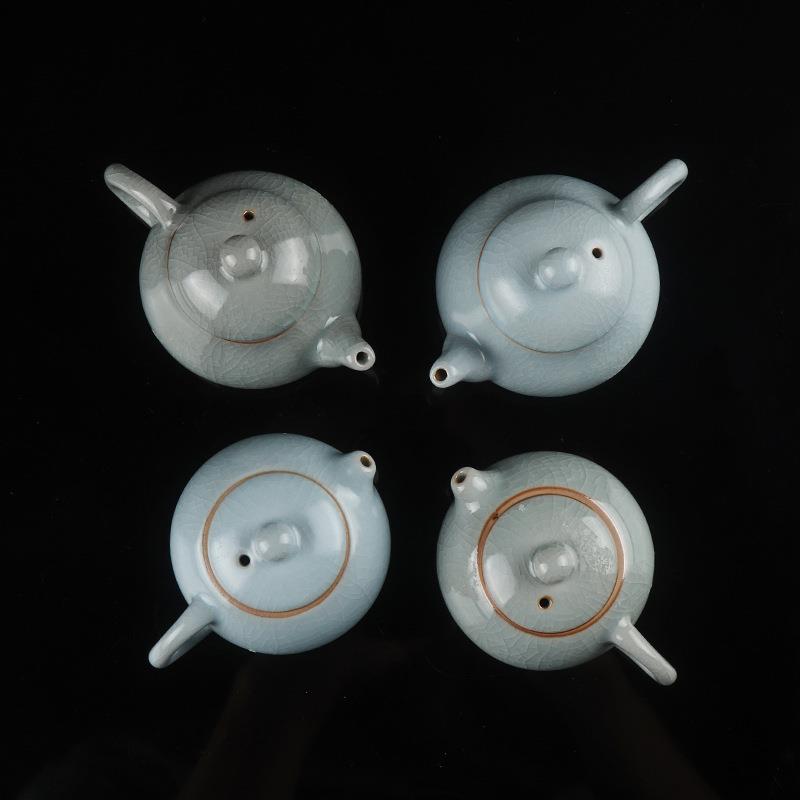 哥窑陶瓷泡茶壶办公室小号茶壶冰裂茶具开片可养纯手工汝窑西施壶