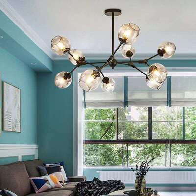 后现代客厅分子吊灯简约大气客厅卧室主灯创意枝型室内灯具2024年