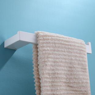 德国毛白色锈钢巾环浴室不单杆巾572挂儿童毛巾杆卫生间壁挂毛巾