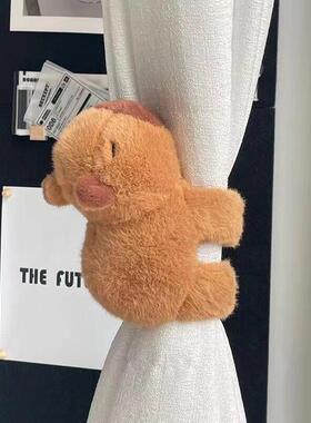 卡皮巴拉摆件装饰客厅玄关摆件房间改造小物件窗帘绑带创意摆件