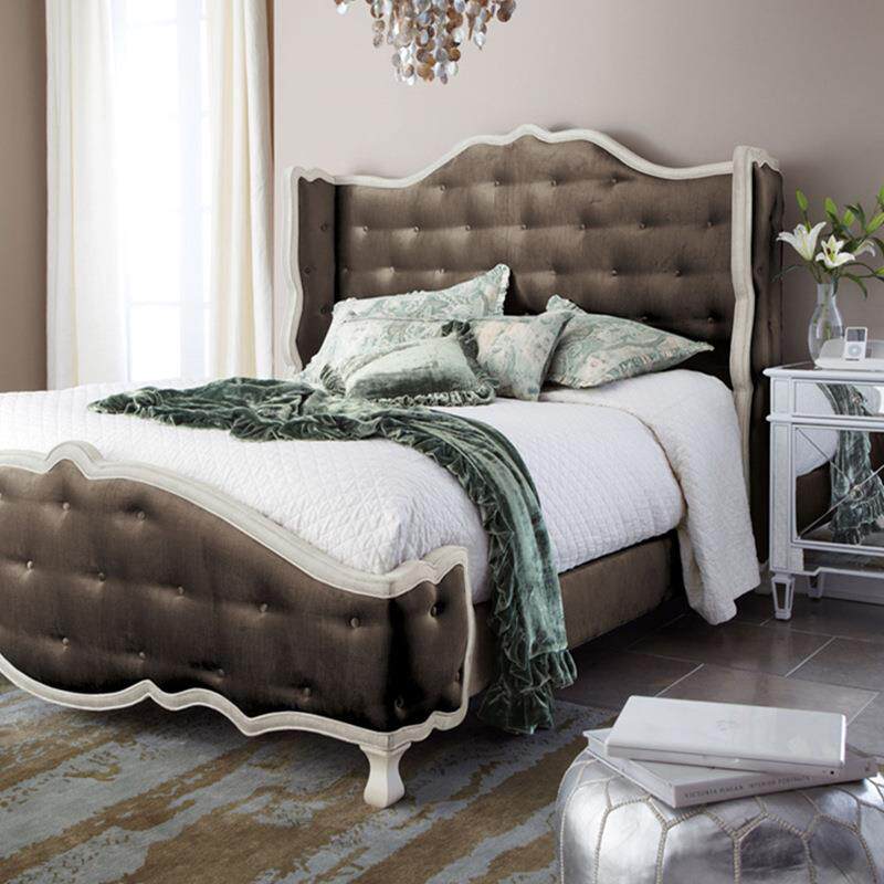 美式乡村实木布艺拉扣卧室大床轻奢简约现代创意休闲新款时尚家具