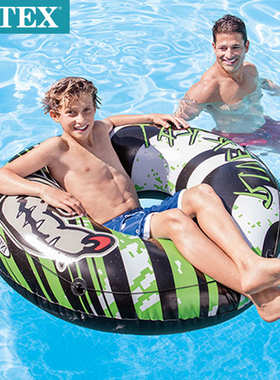 圈浮鼠圈充气腋下泳可爱intex68209泳女童男大人黑河圈儿圈救生圈