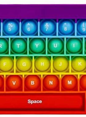 kids Rainbow Silicone Keyboard pop it Fidget Toys按键盘玩具