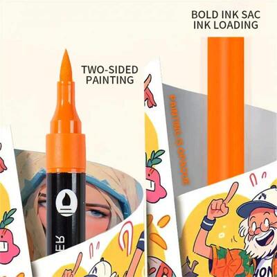 24/48/72 colors acrylic paint marker pens dual tip paint mar