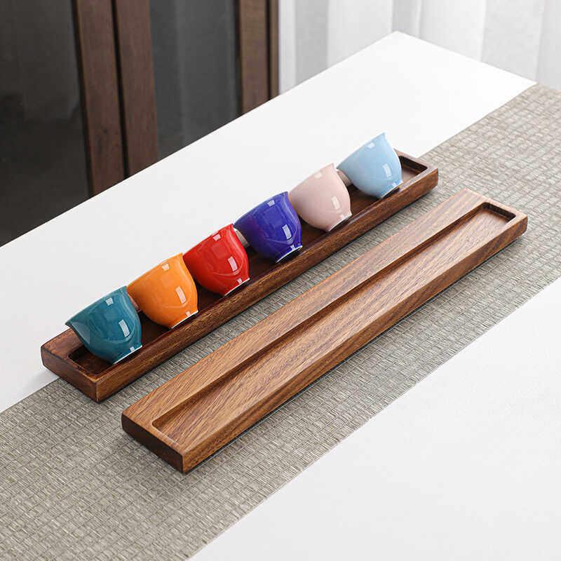 实木沥水茶杯架胡桃木功夫茶道配件木质茶桌边用品