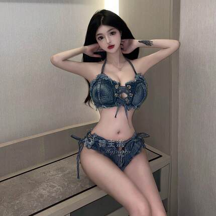 欧美新款DS演出服酒吧gogo秀派对气氛女dj领舞性感牛仔爵士舞套装