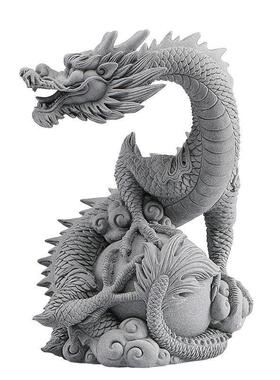 青砂石中式祥龙神龙盘沐帅贸易珠飞龙在天玄室关造茶办公桌鱼缸景