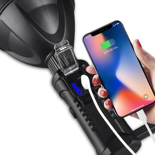 新款P70探照灯 户外强光多功能照明LED远射防水充电手提灯手电筒
