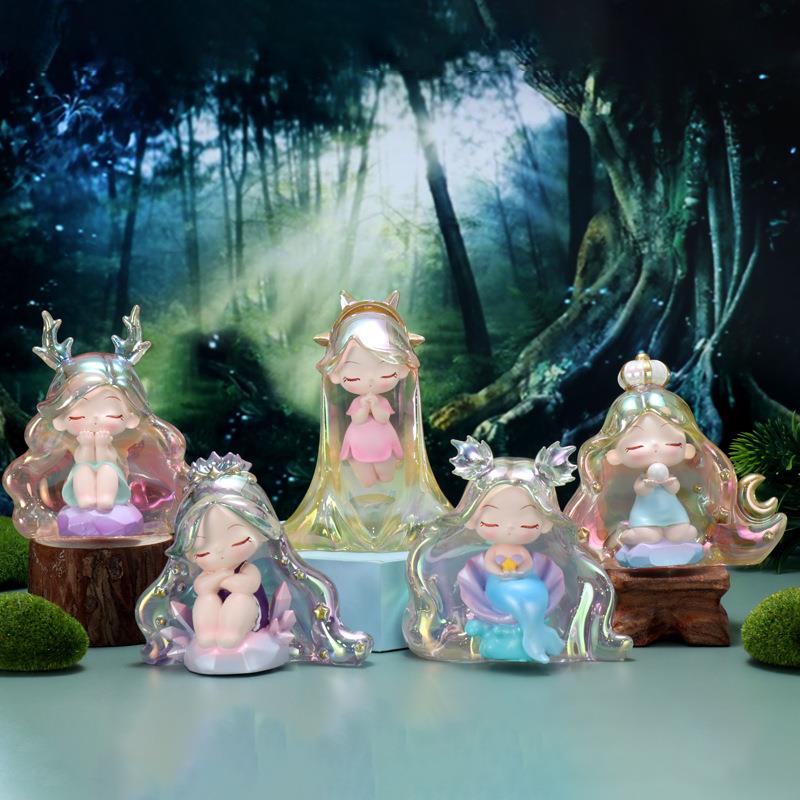 梦幻精灵卡通公仔小夜灯可爱公主手办少女心摆件创意娃娃玩具礼物