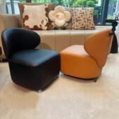 家用客厅小凳子带滑轮轻奢溜溜凳儿童靠背软包小矮凳茶几小坐凳