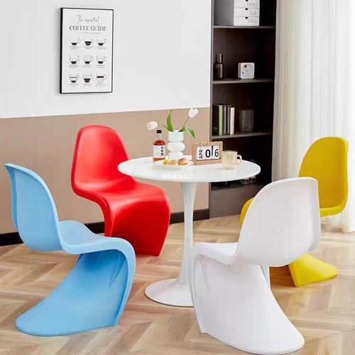 简约现代塑料儿童餐椅家用靠背椅成人潘东椅会议室洽谈椅子化妆凳
