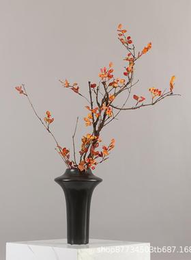 新中式极简现代仿真秋色枯枝手工花艺玄关茶几花架售楼部吧台摆件