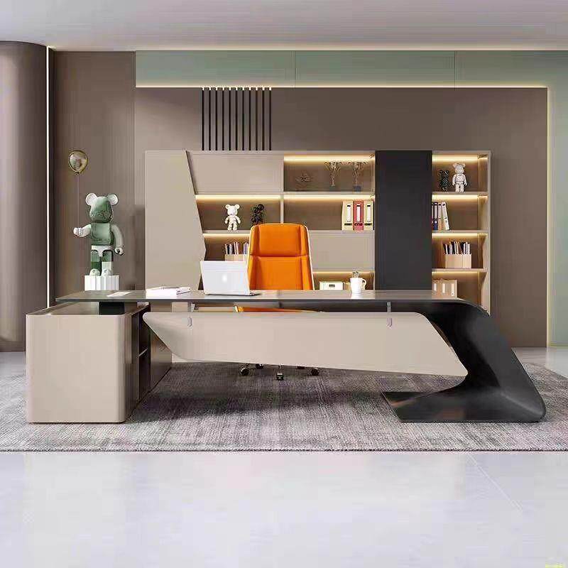 现代简约大班台老板桌总裁桌烤漆高档办公室总裁经理总管办公桌