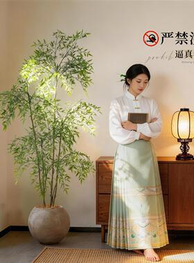 仿真绿植南天竹室内客厅角落装饰新中式风氛围感逼真落地假树摆件