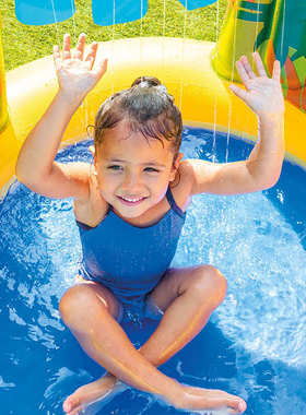 池滑梯喷水池公园水池加厚恐龙戏水 海洋火山intex57444池球宝宝