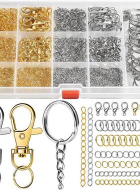 968pcs Jewelry Making Jump Rings, Lobster Clasp, Key Chain