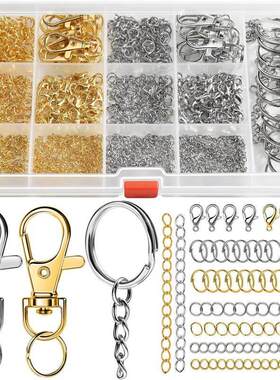 968pcs Jewelry Making Jump Rings, Lobster Clasp, Key Chain