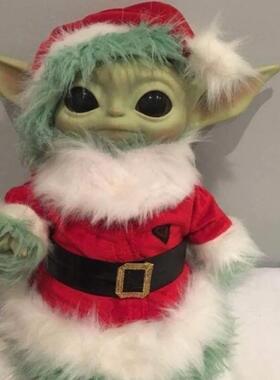 圣诞节Baby Grinch Doll婴儿尤达的格林奇娃娃绿毛怪公仔摆件装饰