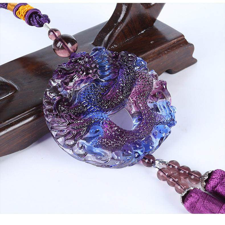 汽车内挂件高级感琉璃龙倒车后视镜车载挂饰保平安男士吊坠护身符