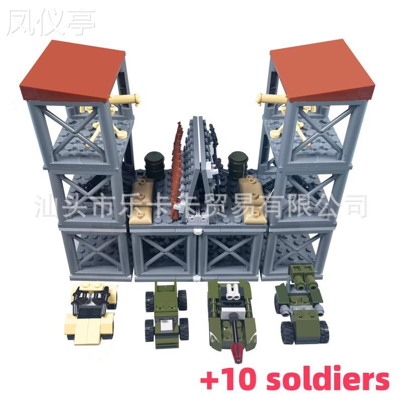 变形哨塔21188军事积木作战武器拼装儿童场景玩具生日礼物送礼DIY