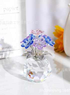 水晶勿忘我摆件-永恒爱情 企业纪念品厂家直销婚庆礼品