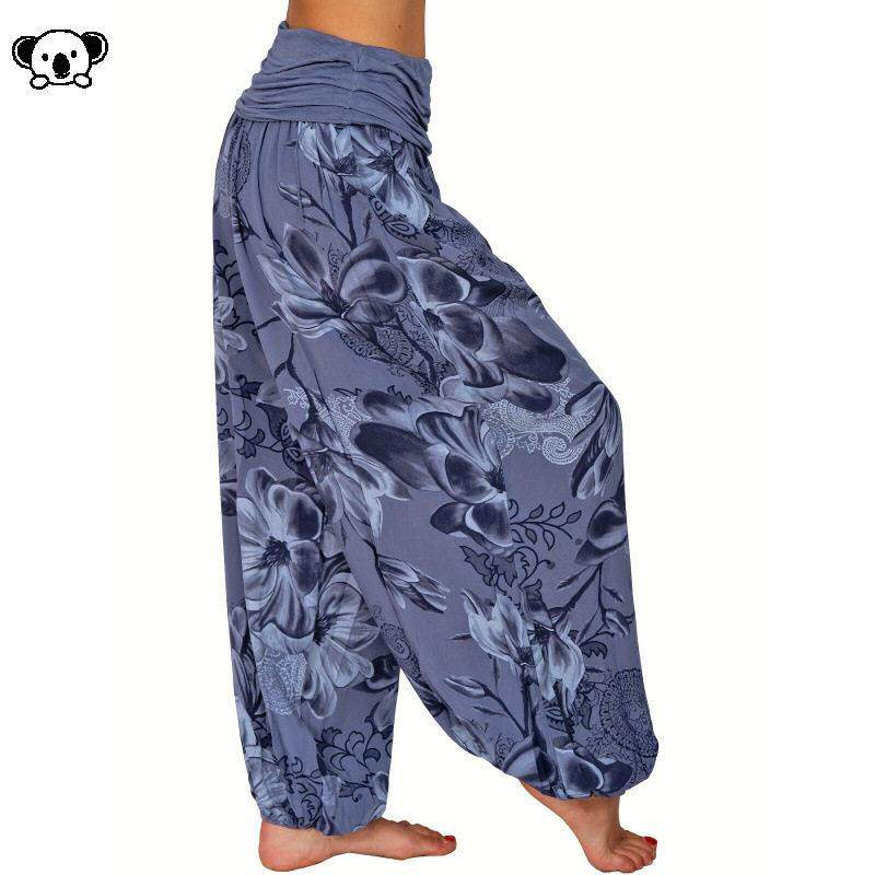 T 35948 Women Vacation Harem Pants花卉印花哈伦裤