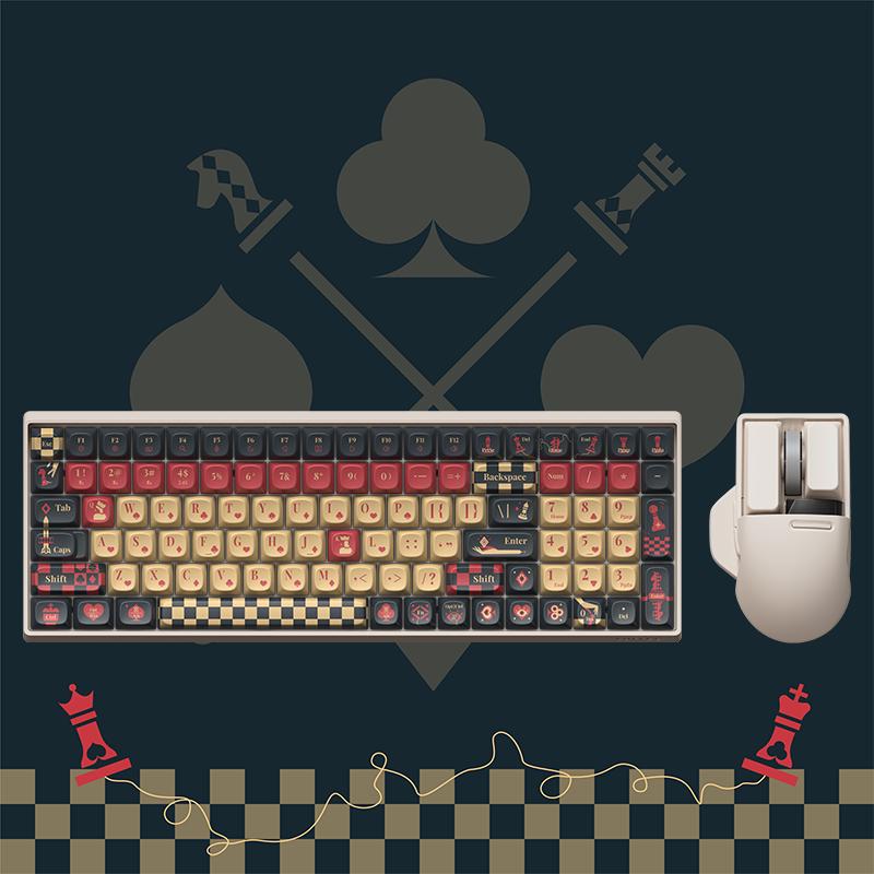 Lofree洛斐【棋盘格王国】小翘机械键盘无线三模蓝牙女生办公红轴