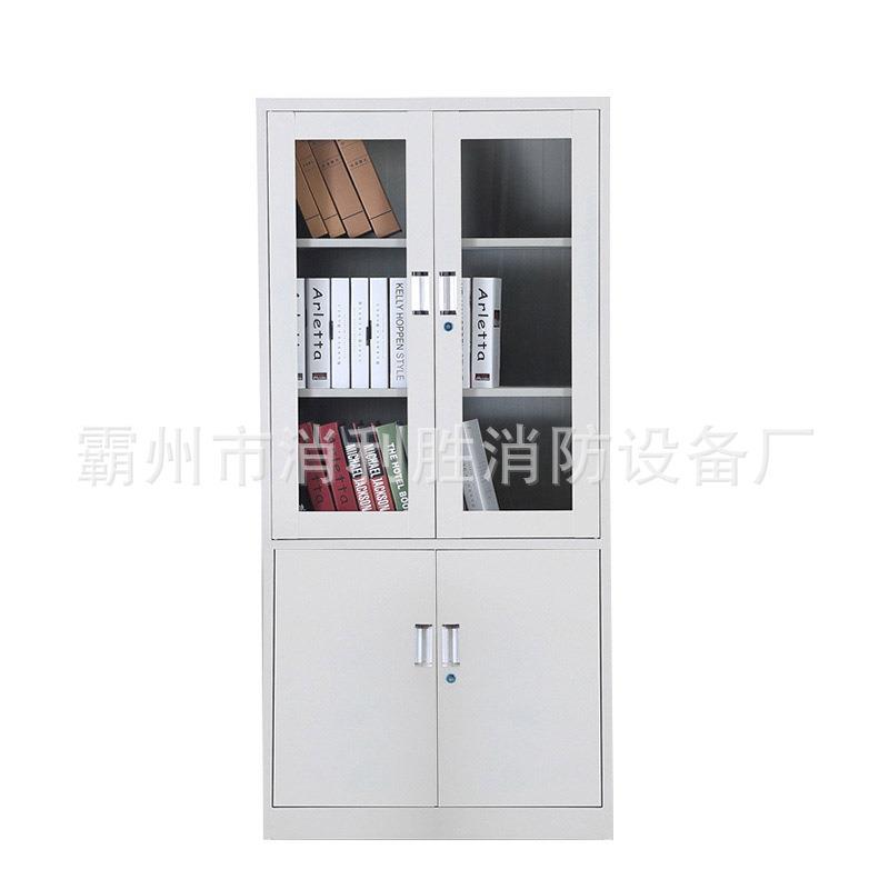 办公橱柜双开门文件柜简易多层收纳储物柜加厚落地金属档案柜