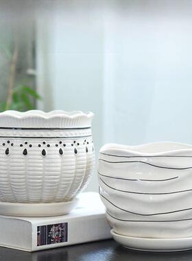 花盆陶瓷创意简约客厅桌面家居配件大小装饰物装饰物现代酒柜装饰