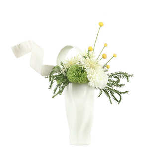 现代轻奢白色系仿真花艺摆件别墅假花工艺品会所样板间餐边桌摆件