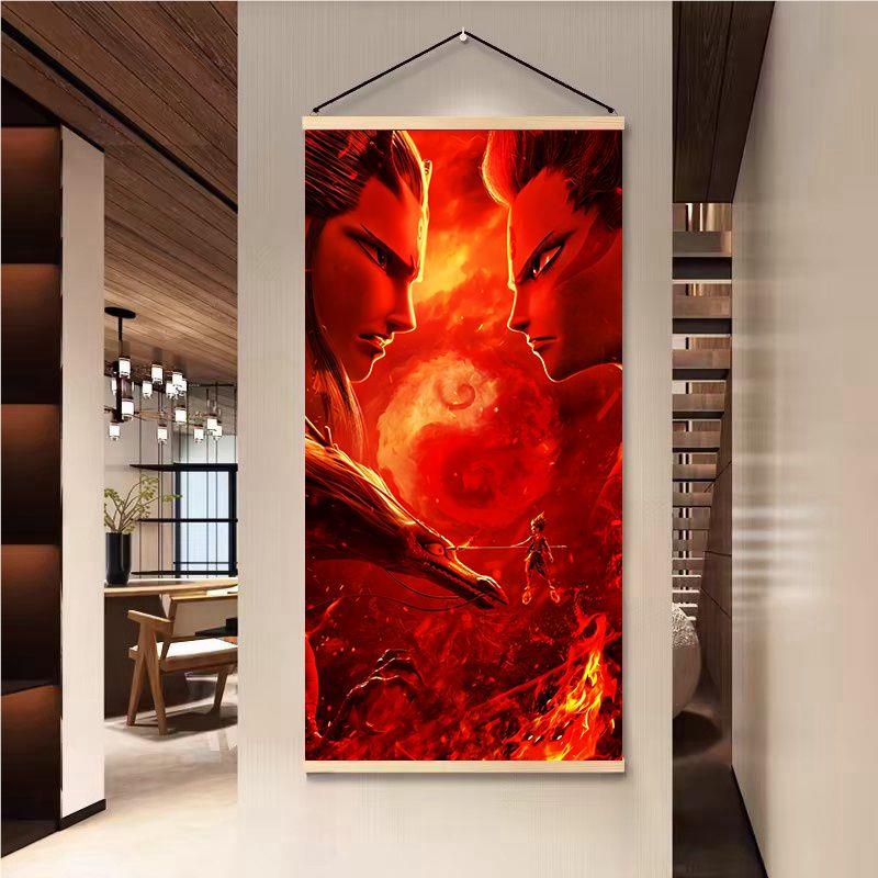 吒2丙光李挂靖魔童敖闹哪海周边画海报动JUB画动漫宿