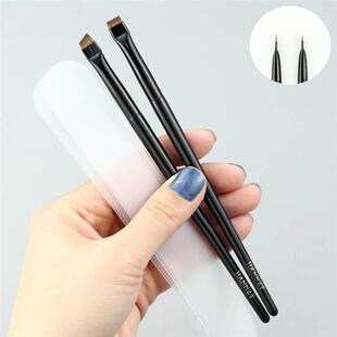 Thin Blade Flat Brush Eyebrow Angled Brushes Makeup 2pcs