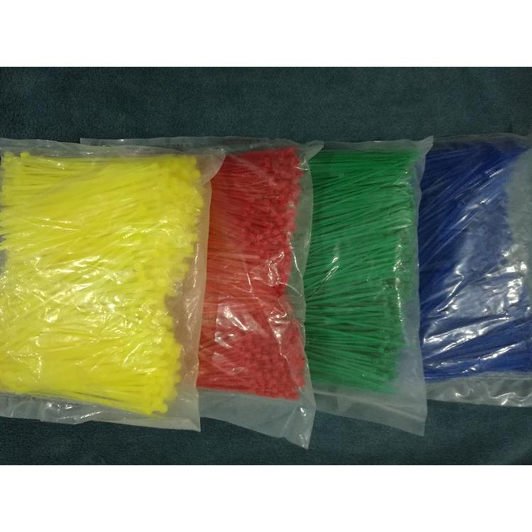 现货3*100彩色扎带3*150尼龙扎带4*150红黄蓝绿色4*200捆扎带出口