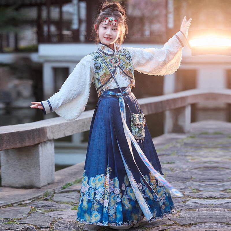 马面裙套装汉服女童2025新款儿童秋季中式国风小女孩古风唐装秋款
