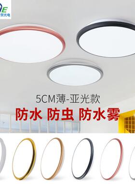 超薄LED三防吸顶灯简约卧室阳台过道走廊餐厅感应中山工程灯具