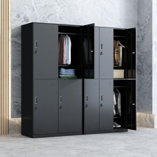 更衣柜色储收物柜柜四六门员工宿舍黑HZC 6952衣柜办公室大纳容量