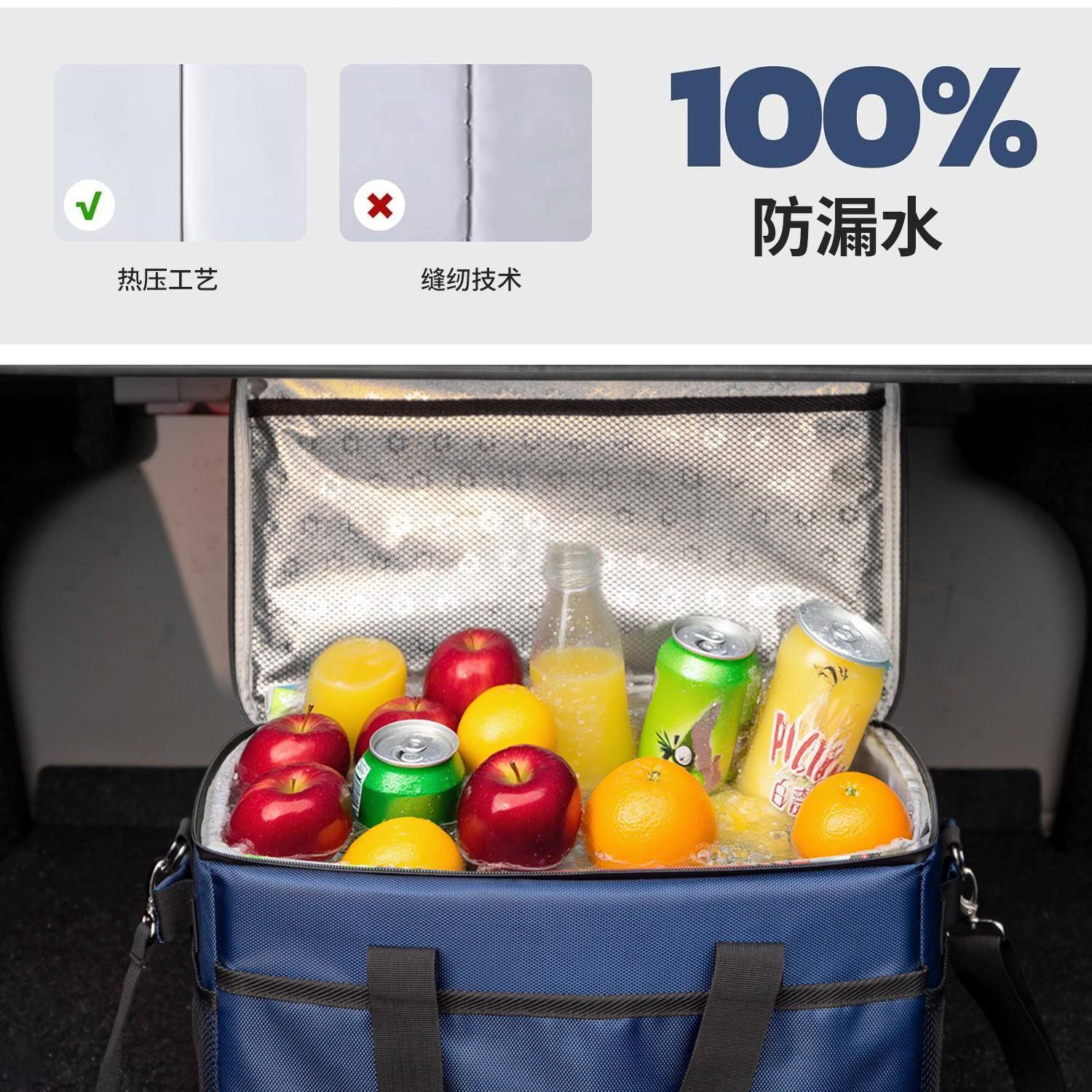 新款直销铝箔保温箱摆摊用外卖送餐箱手提冷藏箱户外野餐包车载大