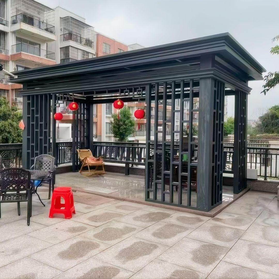 新中式凉亭静心亭室外中式院子加厚立柱别墅帐篷铝合金庭院林防风
