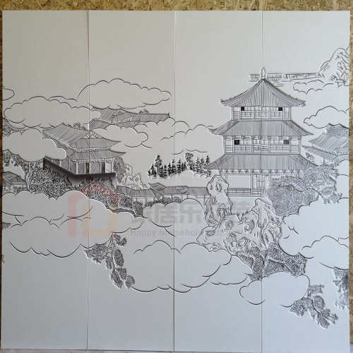 包中式定置山水画电视客厅软浮雕墙硬床头沙发炫雕背景彩卧室皮包