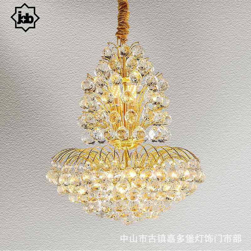 欧式水晶吊灯奢华客厅灯圆形水晶灯LED简欧餐厅灯饰大气卧室灯具